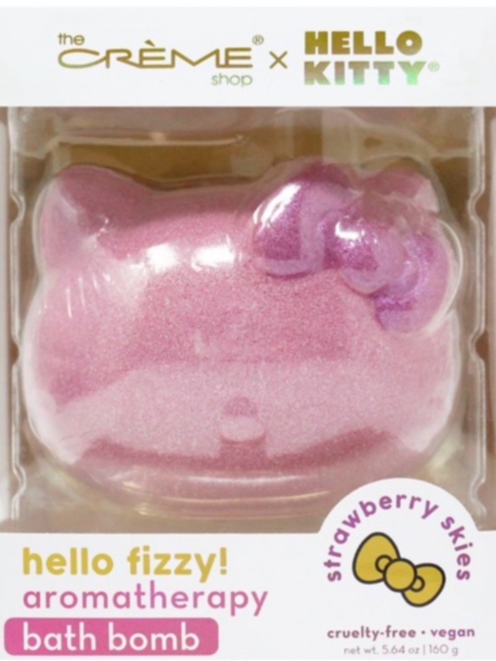 Hello Kitty Pink Strawberry Skies Aromatherapy Bath Bomb - NWT